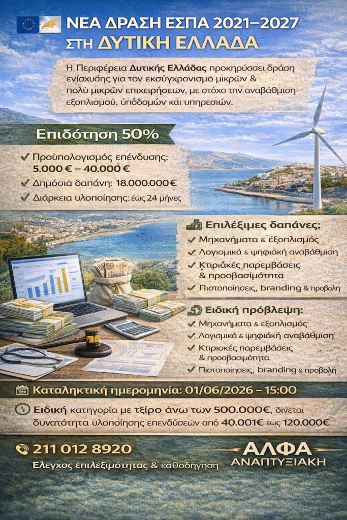 Εκσυγχρονισμός Επιχειρηματικότητας Δυτικής Ελλάδας 2025