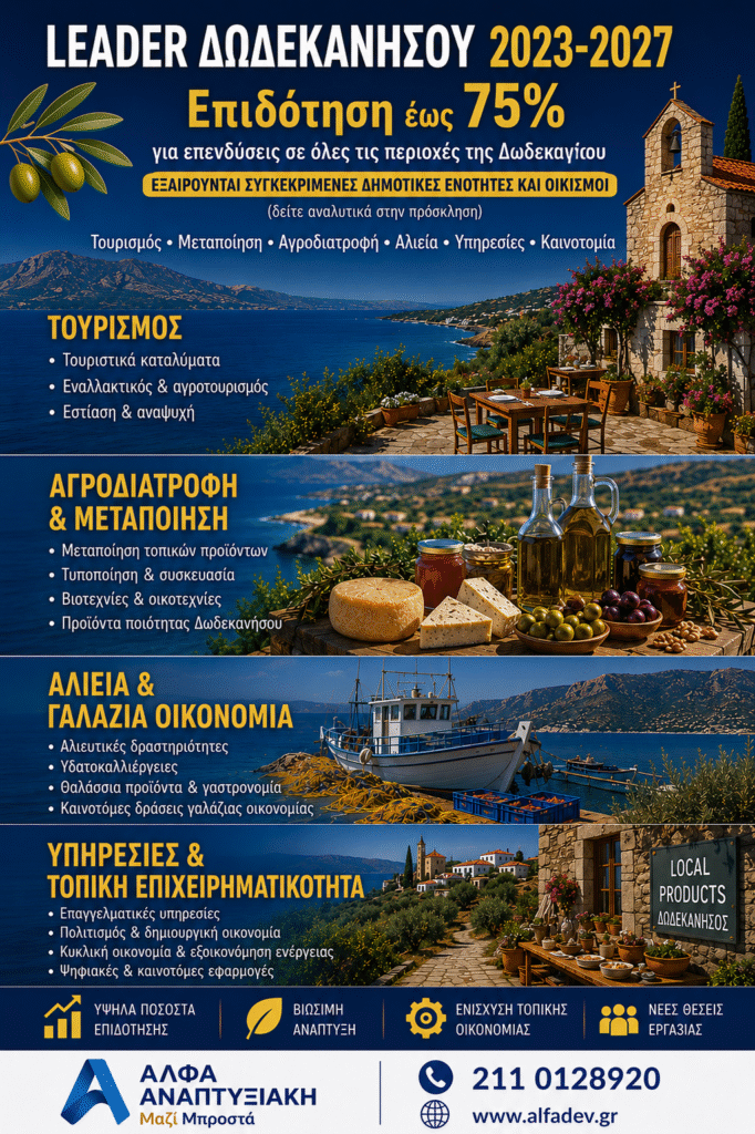 Πρόγραμμα LEADER Μεσσηνίας – Νέες Επιδοτήσεις για Επιχειρήσεις
